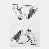 ヴィンテージ昆虫踊り；ブルーボトルフライ キッチンタオル (縦)