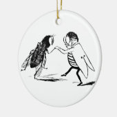 ヴィンテージ昆虫踊り；ブルーボトルフライ セラミックオーナメント (左)