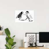 ヴィンテージ昆虫踊り;ブルーボトルフライ ポスター (ホームオフィス)