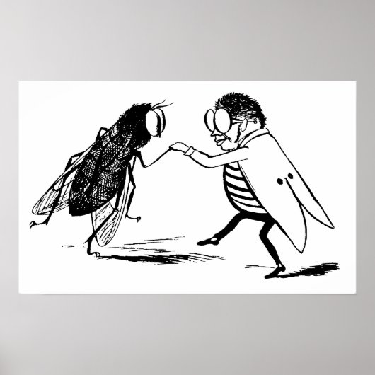 ヴィンテージ昆虫踊り;ブルーボトルフライ ポスター (正面)