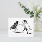 ヴィンテージ昆虫踊り；ブルーボトルフライ ポストカード (スタンド正面)