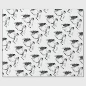 ヴィンテージ昆虫踊り；ブルーボトルフライ ラッピングペーパー (フラット)