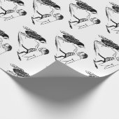 ヴィンテージ昆虫踊り；ブルーボトルフライ ラッピングペーパー (角)