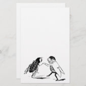 ヴィンテージ昆虫踊り；ブルーボトルフライ 便箋 (正面/裏面)