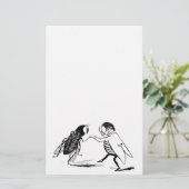 ヴィンテージ昆虫踊り；ブルーボトルフライ 便箋 (スタンド正面)