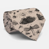 ヴィンテージ昆虫飛んでいる·甲虫昆虫学ベージュ ネクタイ (ロール)