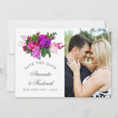 ヴィンテージ明るい赤紫色とパープルシャビー日付を保存 セーブザデート (正面)