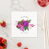 ヴィンテージ明るい赤紫色とパープルシャビー結婚ズ スタンダードカクテルナプキン (インサイチュ)