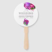 ヴィンテージ明るい赤紫色とパープルシャビー結婚式の引き出物 ハンドファン (正面)