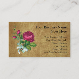 ヴィンテージ明るい赤紫色バラ 名刺