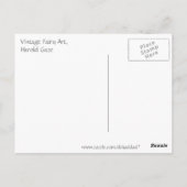 ヴィンテージ明るい赤紫色妖精 ポストカード (裏面)