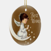 ヴィンテージ星のオーナメントとの少し天使 セラミックオーナメント (右)