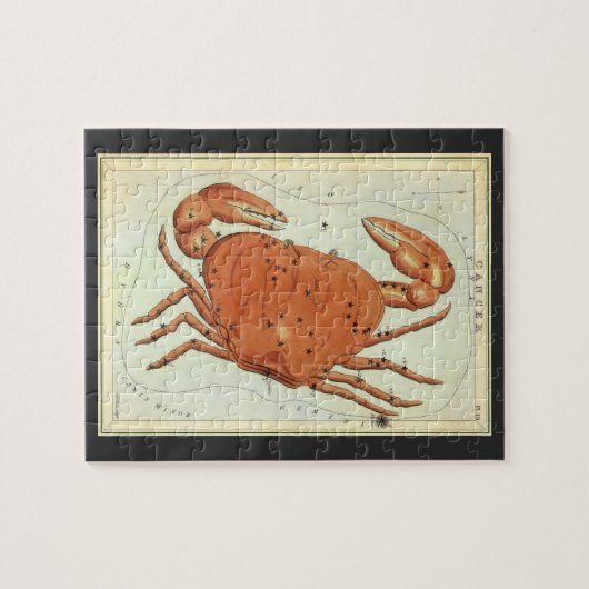 ヴィンテージ星占いカニ星座〔占星術の〕十二宮図 ジグソーパズル (横)