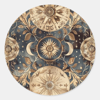 ヴィンテージ星図カスタム封筒シール ラウンドシール