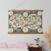 ヴィンテージ星座の天地図1670 吊り下げ型タペストリー (寝室)