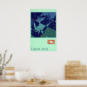 ヴィンテージ星座占星術蟹座蟹星図 ポスター (キッチン)