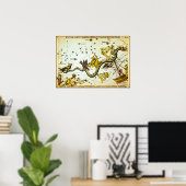 ヴィンテージ星座図 ポスター (ホームオフィス)