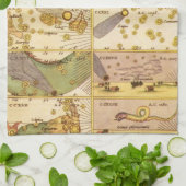 ヴィンテージ星座、アンティーク天文学&星 キッチンタオル (折り畳み)