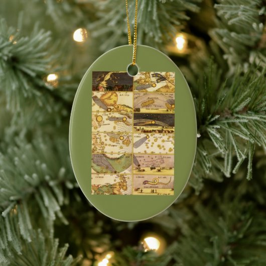 ヴィンテージ星座、アンティーク天文学&星 セラミックオーナメント (ツリー)