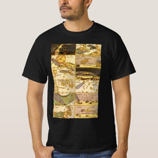 ヴィンテージ星座、アンティーク天文学&星 Tシャツ (正面)