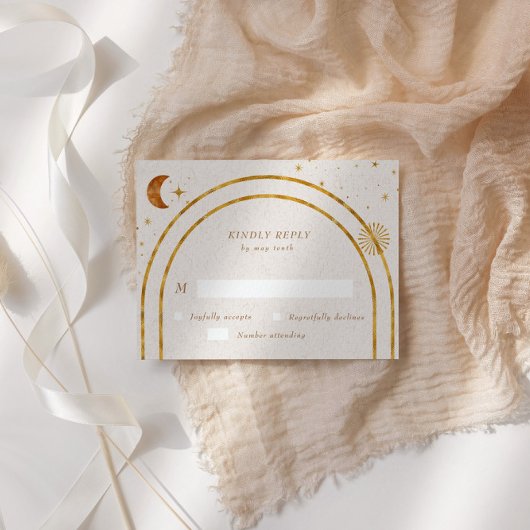 ヴィンテージ星月RSVP応答カード 出欠カード