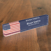 ヴィンテージ星条旗 デスクネームプレート (側面)