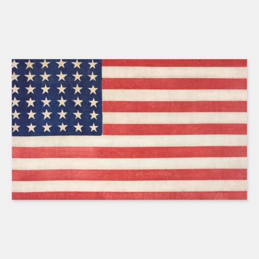 ヴィンテージ星条旗 長方形シール (正面)
