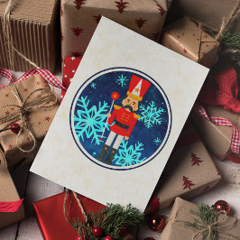 ヴィンテージ星空の夜のクリスマスくるみ割り シーズンポストカード