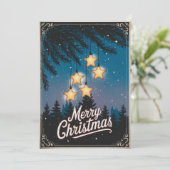 ヴィンテージ星空の夜クリスマスグリーティングホリデーC シーズンカード (スタンド正面)