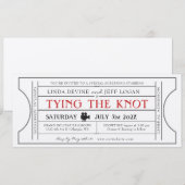 ヴィンテージ映画のウェディングチケット招待状 招待状 (正面/裏面)