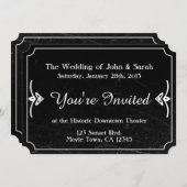 ヴィンテージ映画のウェディング招待状 招待状 (正面/裏面)