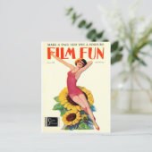 ヴィンテージ映画の楽しみ表紙 - 水着の美人 ポストカード (スタンド正面)