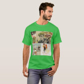 ヴィンテージ映画の絵モザイク 5 楽しい Tシャツ (正面フル)