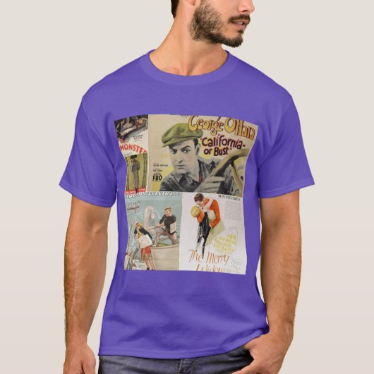 ヴィンテージ映画の絵モンタージュ 5 ヴィンテージ Tシャツ (正面)