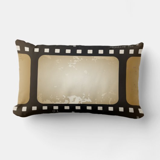 ヴィンテージ映画カメラマンのフィルムのフィルムストリップの役割 ランバークッション (正面)