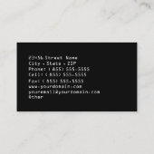 ヴィンテージ映画カメラマンのフィルムのフィルムストリップの役割 名刺 (裏面)