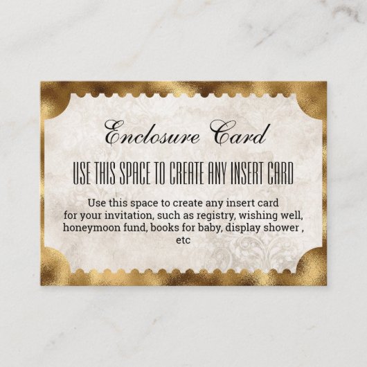 ヴィンテージ映画チケットブライダルシャワーゲーム エンクロージャーカード (正面)