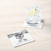 ヴィンテージ映画パーティー大人誕生日カスタム スクエアペーパーコースター (インサイチュ)