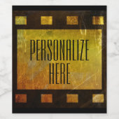 ヴィンテージ映画リールフィルム金ゴールドブラック ワインラベル (シングルラベル)