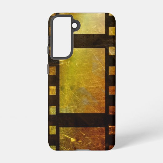 ヴィンテージ映画リールフィルム黒金ゴールド SAMSUNG GALAXYケース (裏面)