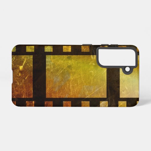 ヴィンテージ映画リールフィルム黒金ゴールド SAMSUNG GALAXYケース (裏面横)