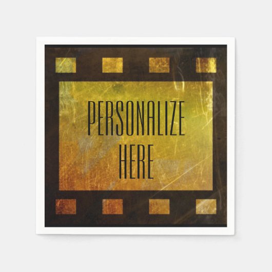 ヴィンテージ映画リールフィルム スタンダードカクテルナプキン (正面)