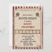 ヴィンテージ映画夜誕生日のパーティの招待状 招待状 (正面)