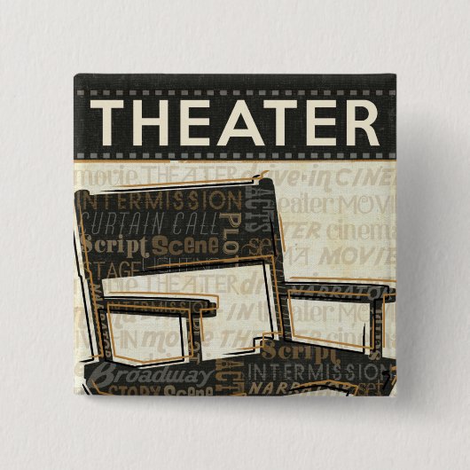 ヴィンテージ映画椅子 缶バッジ (正面)