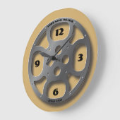 ヴィンテージ映画館ムービーフィルムリールテンプレート ラージ壁時計 (傾斜)