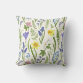 ヴィンテージ春の花とハーブ枕 クッション (正面)