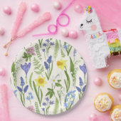 ヴィンテージ春の花とハーブ ペーパープレート (パーティー)