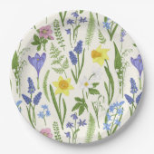 ヴィンテージ春の花とハーブ ペーパープレート (正面)
