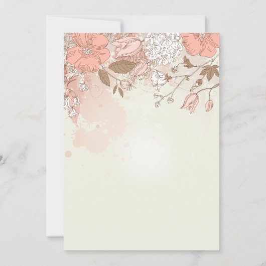 ヴィンテージ春の花キンセアニェラ招待状 招待状 (裏面)