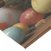 ヴィンテージ春イースターエッグバスケットバニーホップ テーブルクロス (アングル)